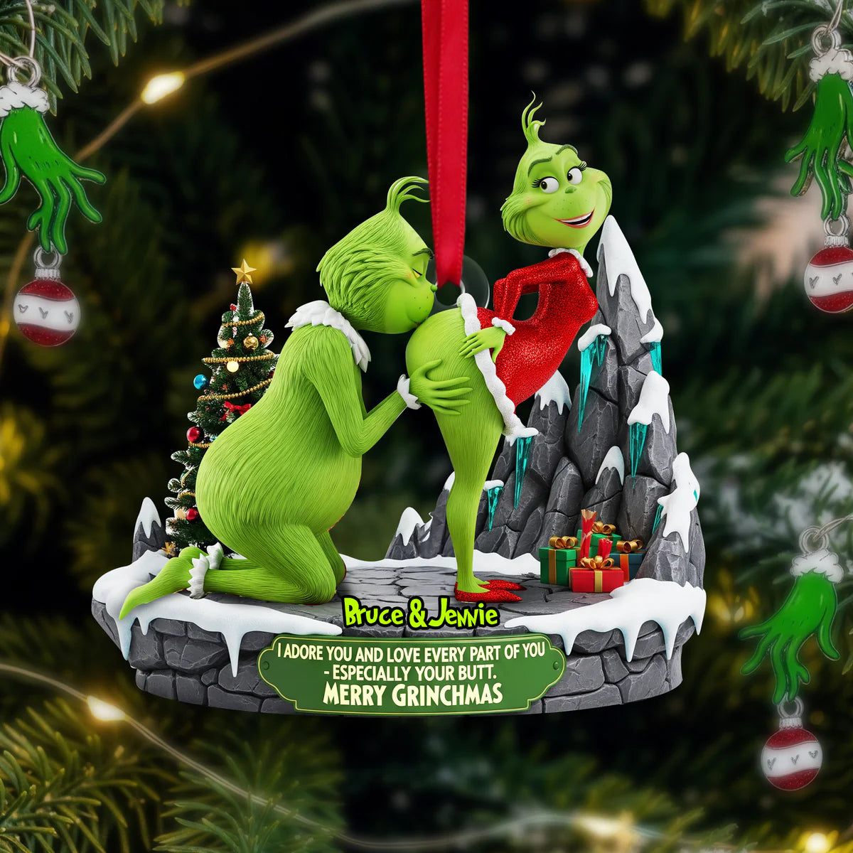 đ„$9.99 On Sale Today OnlyđGrinch Couple Christmas Ornament Set