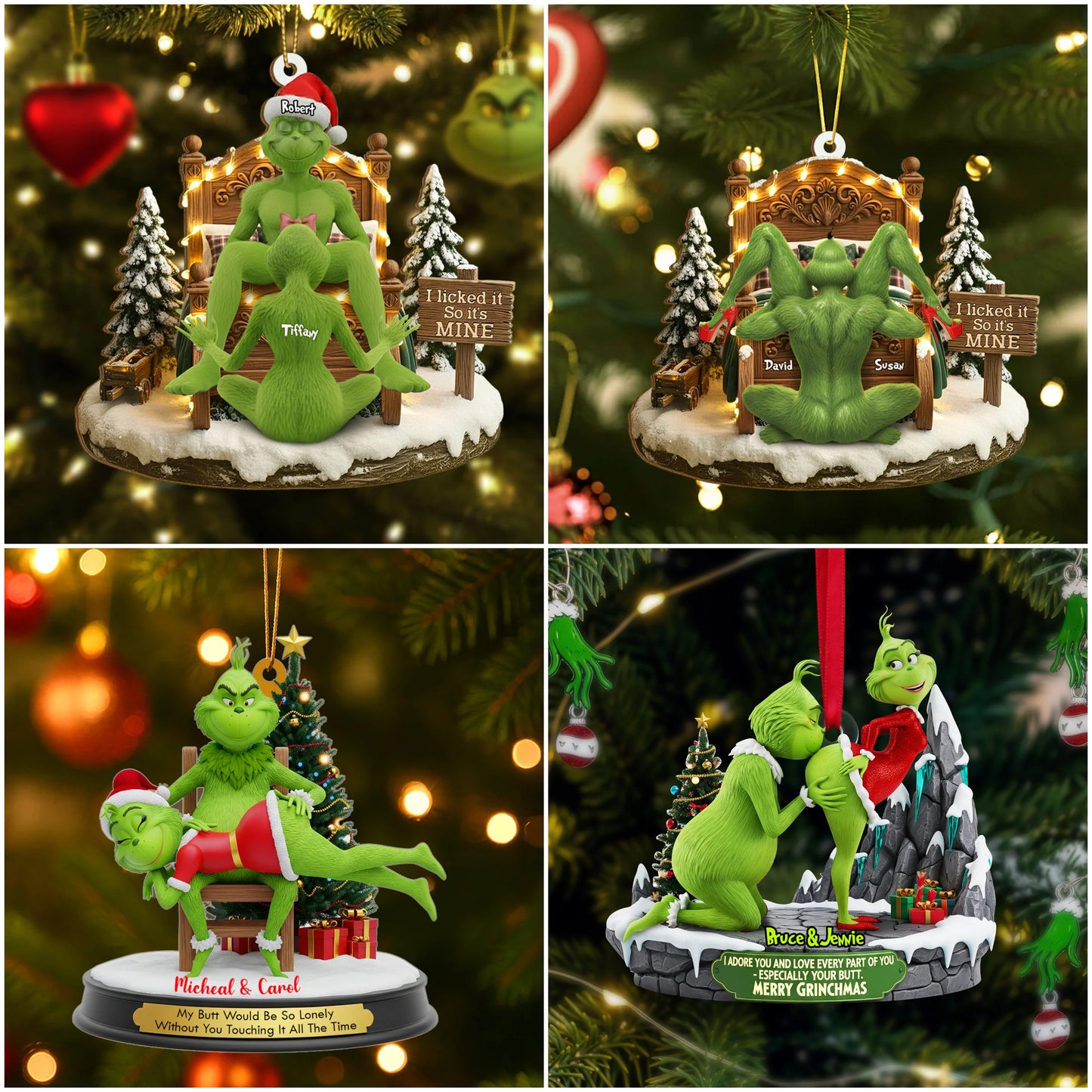 đ„$9.99 On Sale Today OnlyđGrinch Couple Christmas Ornament Set