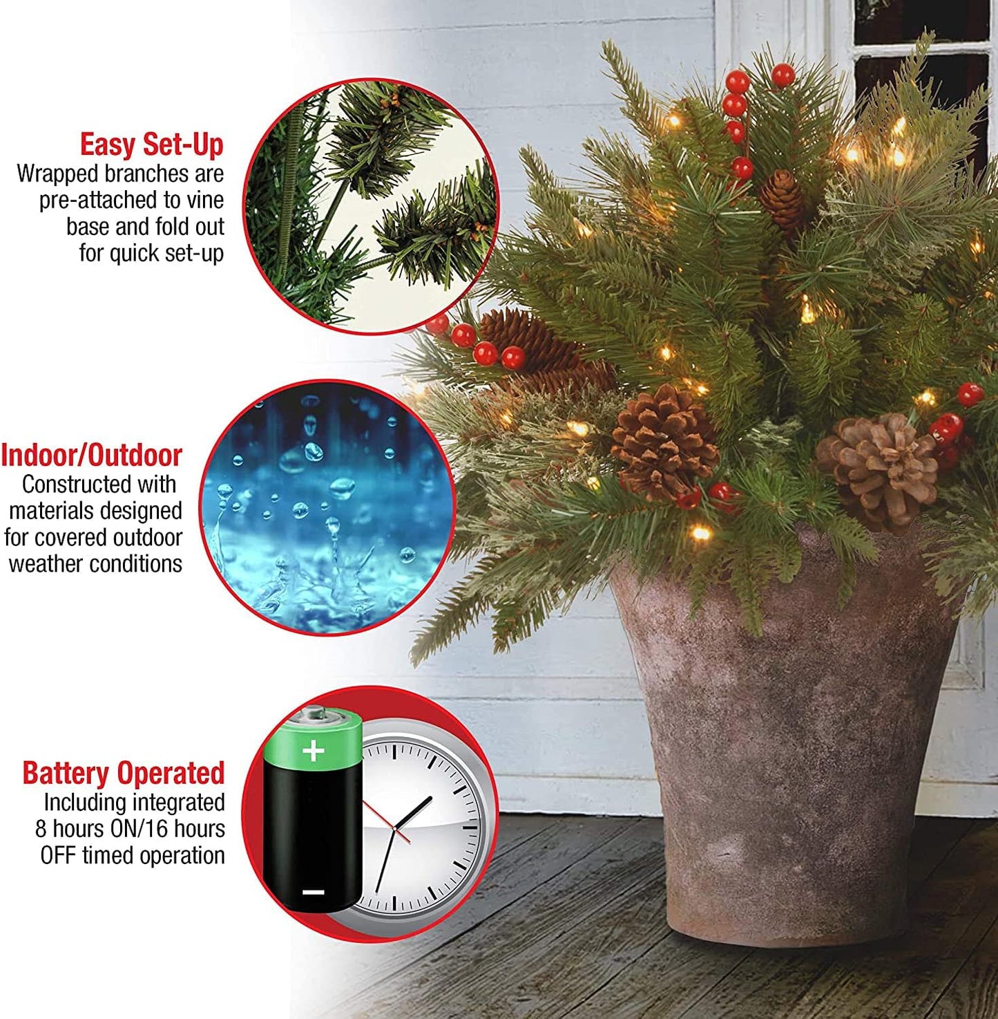 🎄Christmas Promotion 50% OFF🔥Pre-lit Artificial Christmas Tree Urn Filler💐
