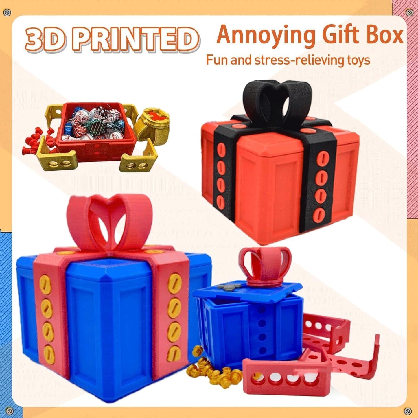 🎁 3D Printed Annoying Gift Box 😂 - Ideal for Pranks and Mischief!