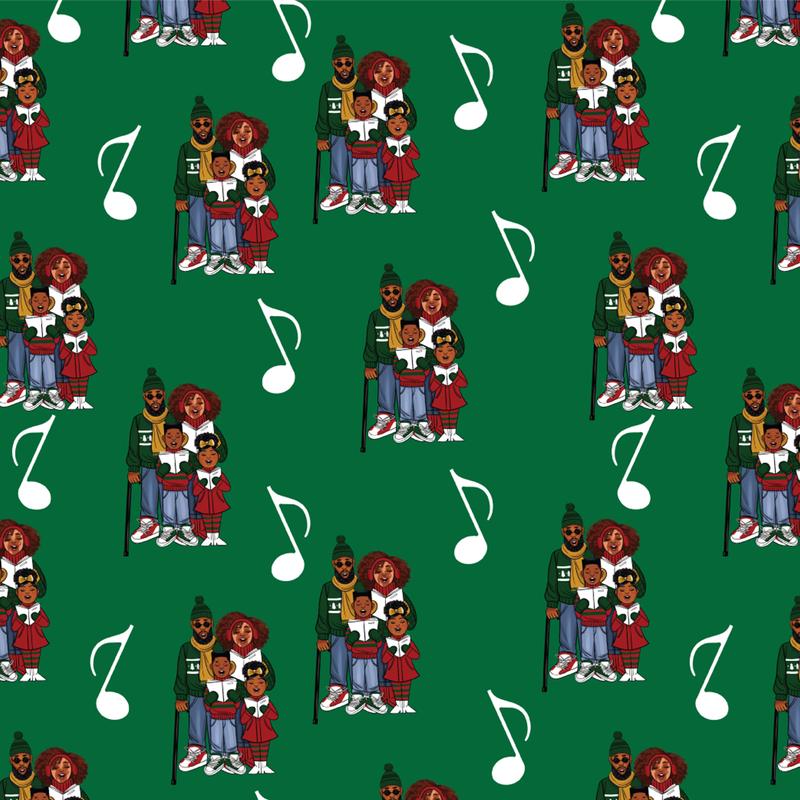 🔥$9.99 On Sale Today Only🤶🏾Home for the Holidays Black Santa Wrapping paper