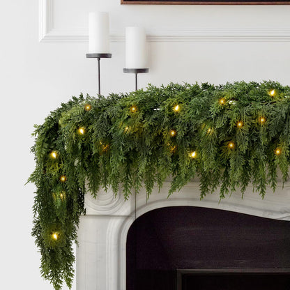 🏆Christmas Hot Sale-60% OFF💥 Pre-lit Christmas Cedar Garland