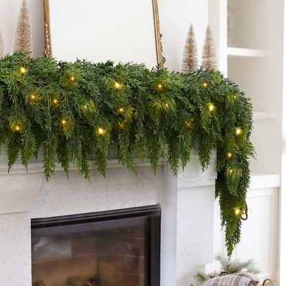 🏆Christmas Hot Sale-60% OFF💥 Pre-lit Christmas Cedar Garland